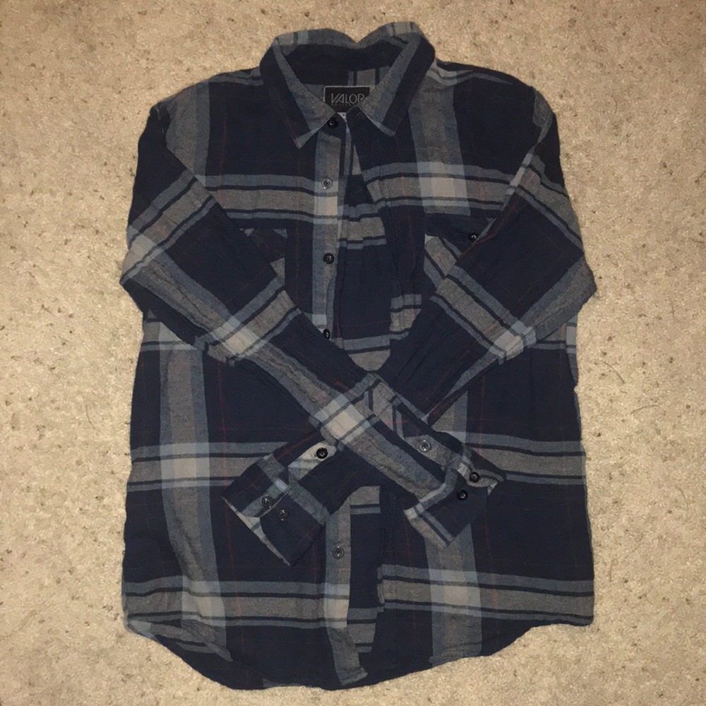 Valor sz M Navy Blue Flannel GREAT CONDITION